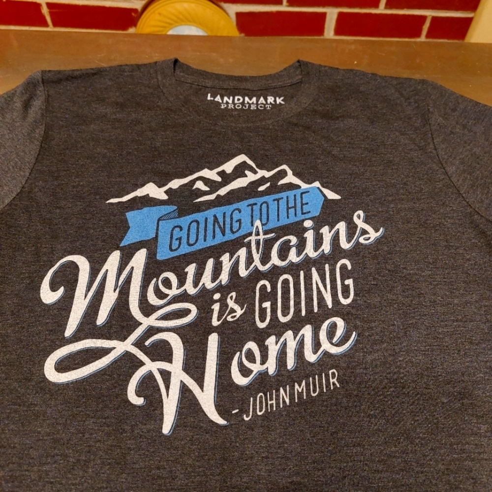 NWOT Unisex Landmark Project T shirt Going To The Mountains is Going Home
